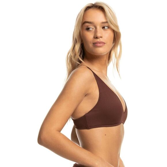 Roxy Chocolate Brown Ribbed Love The Oceana Bikini Top Med NWT - Picture 7 of 8